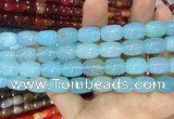 CAA2121 15.5 inches 10*14mm drum agate beads wholesale