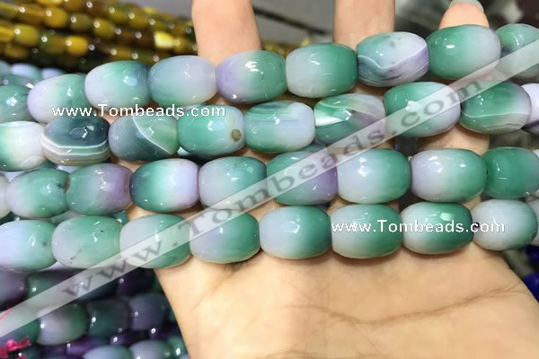 CAA2142 15.5 inches 12*16mm faceted drum agate beads wholesale