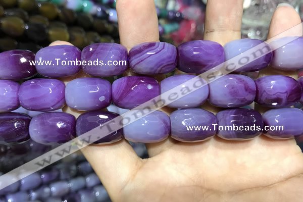 CAA2146 15.5 inches 13*18mm faceted drum agate beads wholesale