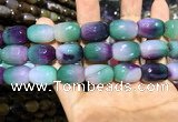 CAA2147 15.5 inches 13*18mm faceted drum agate beads wholesale