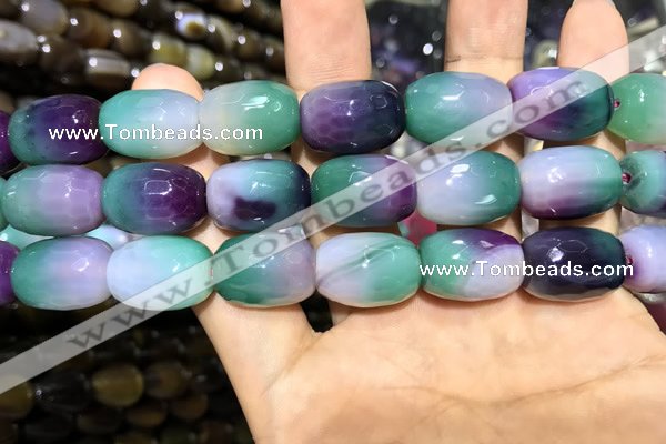 CAA2147 15.5 inches 13*18mm faceted drum agate beads wholesale