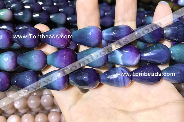 CAA2165 15.5 inches 15*20mm faceted teardrop agate beads