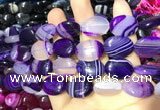 CAA2172 15.5 inches 15*20mm oval banded agate beads wholesale