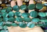 CAA2176 15.5 inches 15*20mm oval banded agate beads wholesale