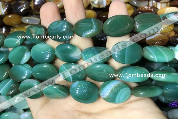 CAA2176 15.5 inches 15*20mm oval banded agate beads wholesale