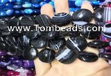 CAA2177 15.5 inches 15*20mm oval banded agate beads wholesale