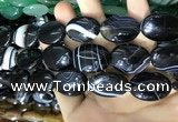 CAA2183 15.5 inches 18*25mm oval banded agate beads wholesale