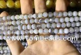 CAA2191 15.5 inches 6mm faceted round banded agate beads