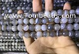 CAA2193 15.5 inches 10mm faceted round banded agate beads