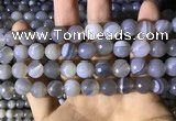 CAA2195 15.5 inches 14mm faceted round banded agate beads