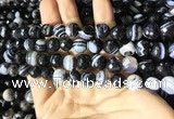 CAA2200 15.5 inches 10mm faceted round banded agate beads