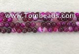 CAA2220 15.5 inches 8mm faceted round banded agate beads