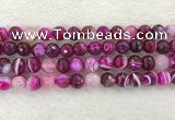 CAA2221 15.5 inches 10mm faceted round banded agate beads