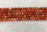 CAA2226 15.5 inches 6mm faceted round banded agate beads