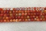 CAA2227 15.5 inches 8mm faceted round banded agate beads