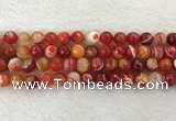 CAA2228 15.5 inches 10mm faceted round banded agate beads