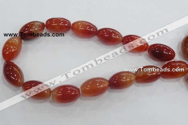 CAA223 15.5 inches 18*28mm rice red agate gemstone beads