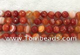 CAA2230 15.5 inches 14mm faceted round banded agate beads