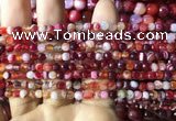 CAA2232 15.5 inches 4mm faceted round banded agate beads