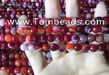 CAA2234 15.5 inches 8mm faceted round banded agate beads