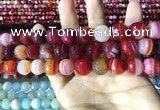 CAA2237 15.5 inches 14mm faceted round banded agate beads