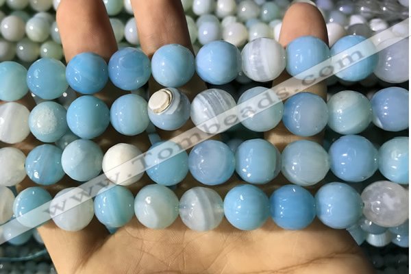 CAA2247 15.5 inches 14mm faceted round banded agate beads