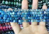 CAA2249 15.5 inches 4mm faceted round banded agate beads