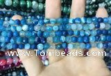 CAA2250 15.5 inches 6mm faceted round banded agate beads