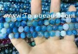 CAA2251 15.5 inches 8mm faceted round banded agate beads