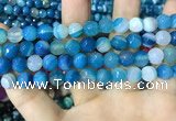 CAA2253 15.5 inches 12mm faceted round banded agate beads