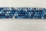 CAA2256 15.5 inches 4mm faceted round banded agate beads