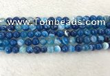 CAA2258 15.5 inches 8mm faceted round banded agate beads