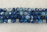 CAA2259 15.5 inches 10mm faceted round banded agate beads