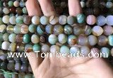 CAA2266 15.5 inches 10mm faceted round banded agate beads