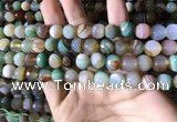 CAA2266 15.5 inches 10mm faceted round banded agate beads