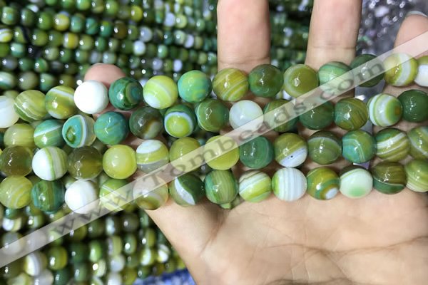 CAA2272 15.5 inches 8mm faceted round banded agate beads