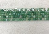 CAA2277 15.5 inches 4mm faceted round banded agate beads