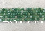 CAA2278 15.5 inches 6mm faceted round banded agate beads