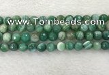 CAA2280 15.5 inches 10mm faceted round banded agate beads