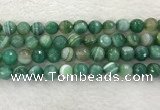 CAA2281 15.5 inches 12mm faceted round banded agate beads