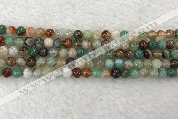 CAA2301 15.5 inches 6mm round banded agate gemstone beads