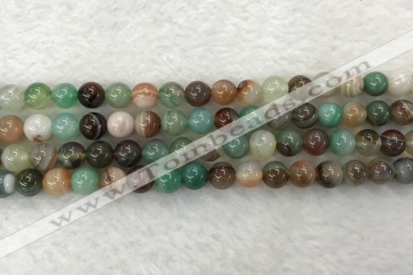 CAA2302 15.5 inches 8mm round banded agate gemstone beads