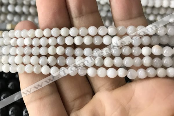 CAA2340 15.5 inches 4mm round white crazy lace agate beads wholesale