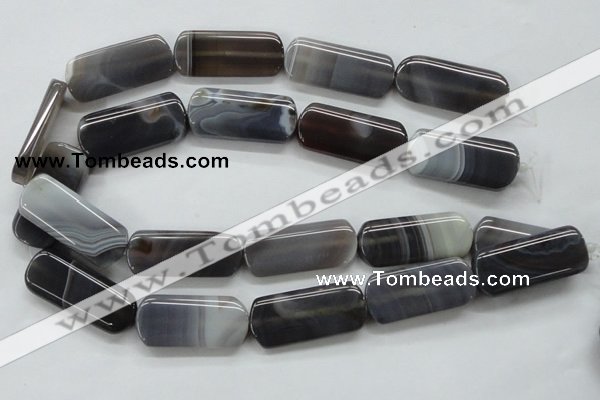 CAA238 15.5 inches 20*40mm rectangle grey line agate beads