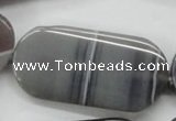 CAA239 15.5 inches 25*50mm rectangle grey line agate beads