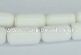 CAA24 15.5 inches 10*20mm cylinder white agate gemstone beads