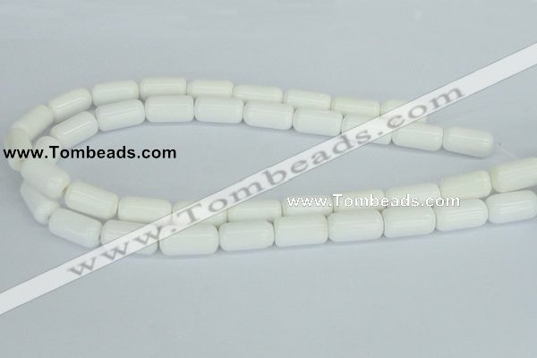 CAA24 15.5 inches 10*20mm cylinder white agate gemstone beads