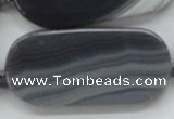 CAA240 15.5 inches 25*55mm rectangle grey line agate beads