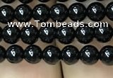 CAA2402 15.5 inches 4mm round black agate beads wholesale