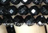 CAA2416 15.5 inches 6mm faceted round black agate beads wholesale